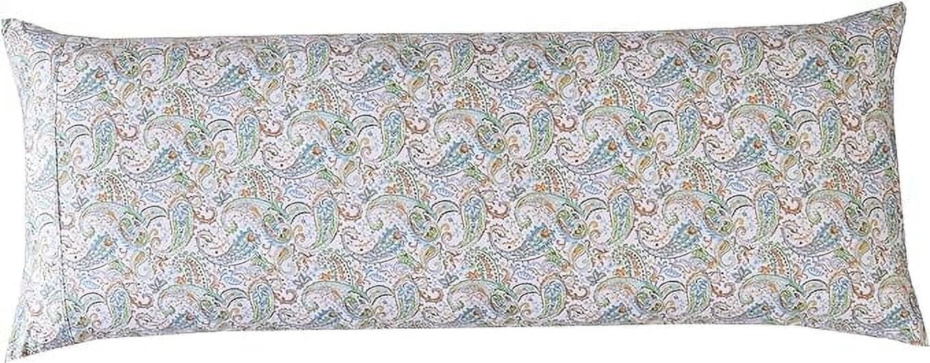 Elegant Comfort Floral Print Body Pillowcase, 1500 Series Hotel Quality Microfiber, Soft and Smooth with Hidden Zipper Closure, Body Pillowcase, Paisley Teal