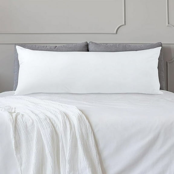 Elegant Comfort Full Body Pillow Insert, Poly-Cotton Shell with Siliconized Fiber Filling, Soft and Fluffy for Side Sleepers, 20 x 48