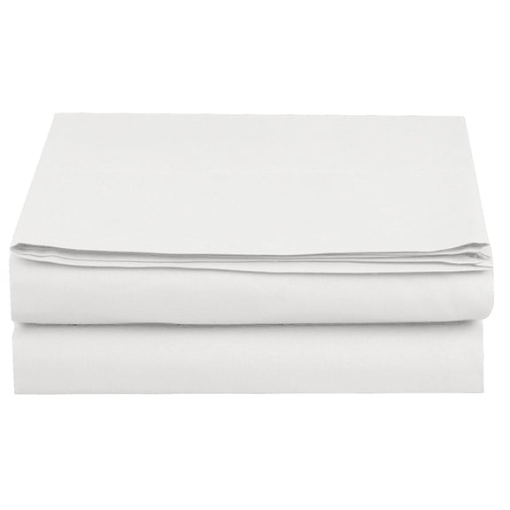 Elegant Comfort Queen Flat Sheets 1500 Thread Count Microfiber White