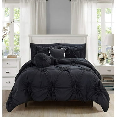 Elegant Comfort Hi-Loft Luxury 10-Piece Comforter Set Sunflower Design with Storage Pockets for King