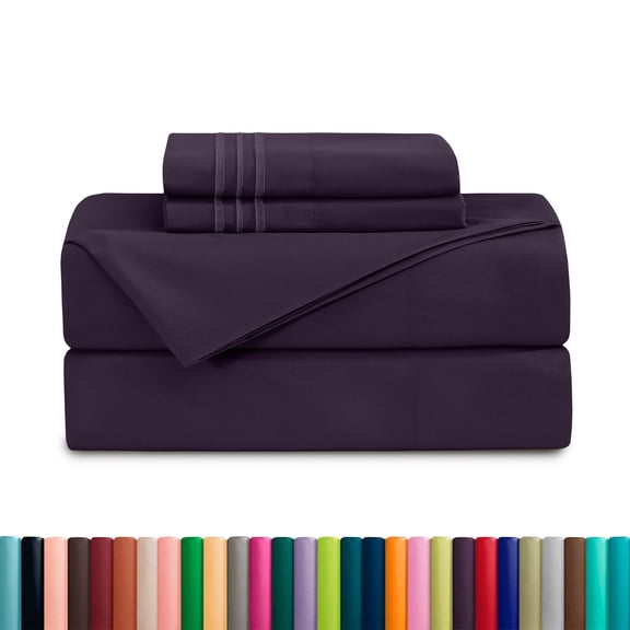 Deep Pocket 1500 Series Sheet Set – Soft, Durable, Hotel-Style Comfort , King Purple