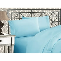 Elegant Comfort Holiday Gift Bedding 1500 Series Sheet set , Split King, Aqua Blue