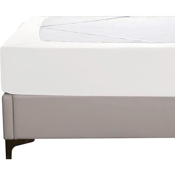 Elegant Comfort Jersey Knit Box Spring Cover - Wrinkle-Free, 4-Way Elastic Fit Bed Skirt Alternative, Twin, White
