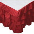 thumbnail image 1 of Elegant Comfort Leila Collection Multi-Ruffle Bed Skirt, 1500 Thread Count, Easy Fit Dust Ruffle, 15 inch Drop, Wrinkle and Stain Resistant, MultiRuffle, Cal King, Maroon Red, 1 of 5