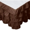 thumbnail image 1 of Elegant Comfort Leila Collection Multi-Ruffle Bed Skirt, 1500 Thread Count, Easy Fit Dust Ruffle, 15 inch Drop, Wrinkle and Stain Resistant, MultiRuffle, Full, Chocolate Brown, 1 of 5