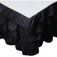 thumbnail image 1 of Elegant Comfort Leila Collection Multi-Ruffle Bed Skirt, 1500 Thread Count, Easy Fit Dust Ruffle, 15 inch Drop, Wrinkle and Stain Resistant, MultiRuffle, King, Pitch Black, 1 of 5