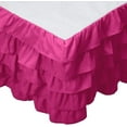thumbnail image 1 of Elegant Comfort Leila Collection Multi-Ruffle Bed Skirt, 1500 Thread Count, Easy Fit Dust Ruffle, 15 inch Drop, Wrinkle and Stain Resistant, MultiRuffle, King, Hot Pink, 1 of 5