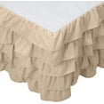 thumbnail image 1 of Elegant Comfort Leila Collection Multi-Ruffle Bed Skirt, 1500 Thread Count, Easy Fit Dust Ruffle, 15 inch Drop, Wrinkle and Stain Resistant, MultiRuffle, Queen, Linen Beige, 1 of 5