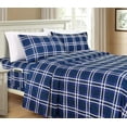 thumbnail image 1 of Elegant Comfort Lilliana Plaid 6-Piece Sheet Set, Cozy, Fade & Wrinkle Resistant, 1500 Thread Count Deep Pocket Fitted Sheet Featuring Smart Pockets, Plaid Sheet Set, Queen, Marine Blue, 1 of 5