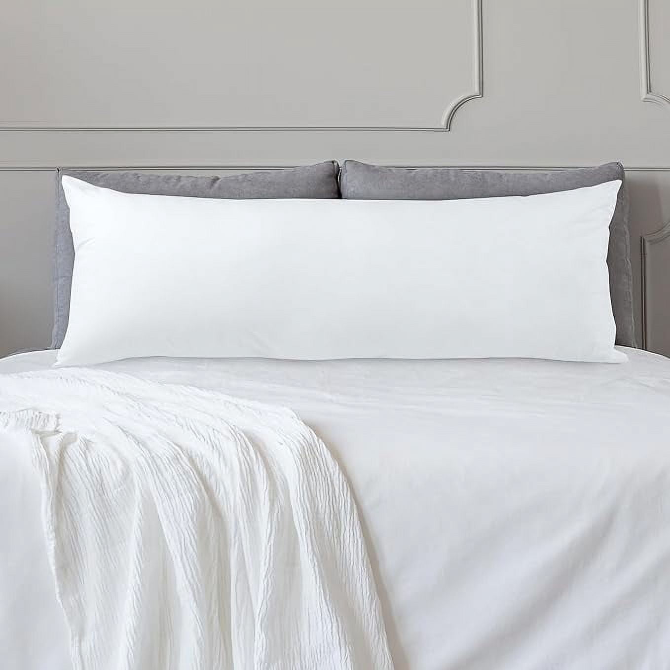 Elegant Comfort Long Full Body Pillow Insert Poly-Cotton Shell Siliconized Fiber Filling, Fluffy Soft for Adults Side Sleepers, 20 x 49