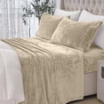 thumbnail image 1 of Elegant Comfort 4-Piece Velvet Plush Flannel Sheet Set , Non Pilling Fuzzy Velvet Flannel Fleece Deep Pocket Sheet Set - Queen, Cream, 1 of 5