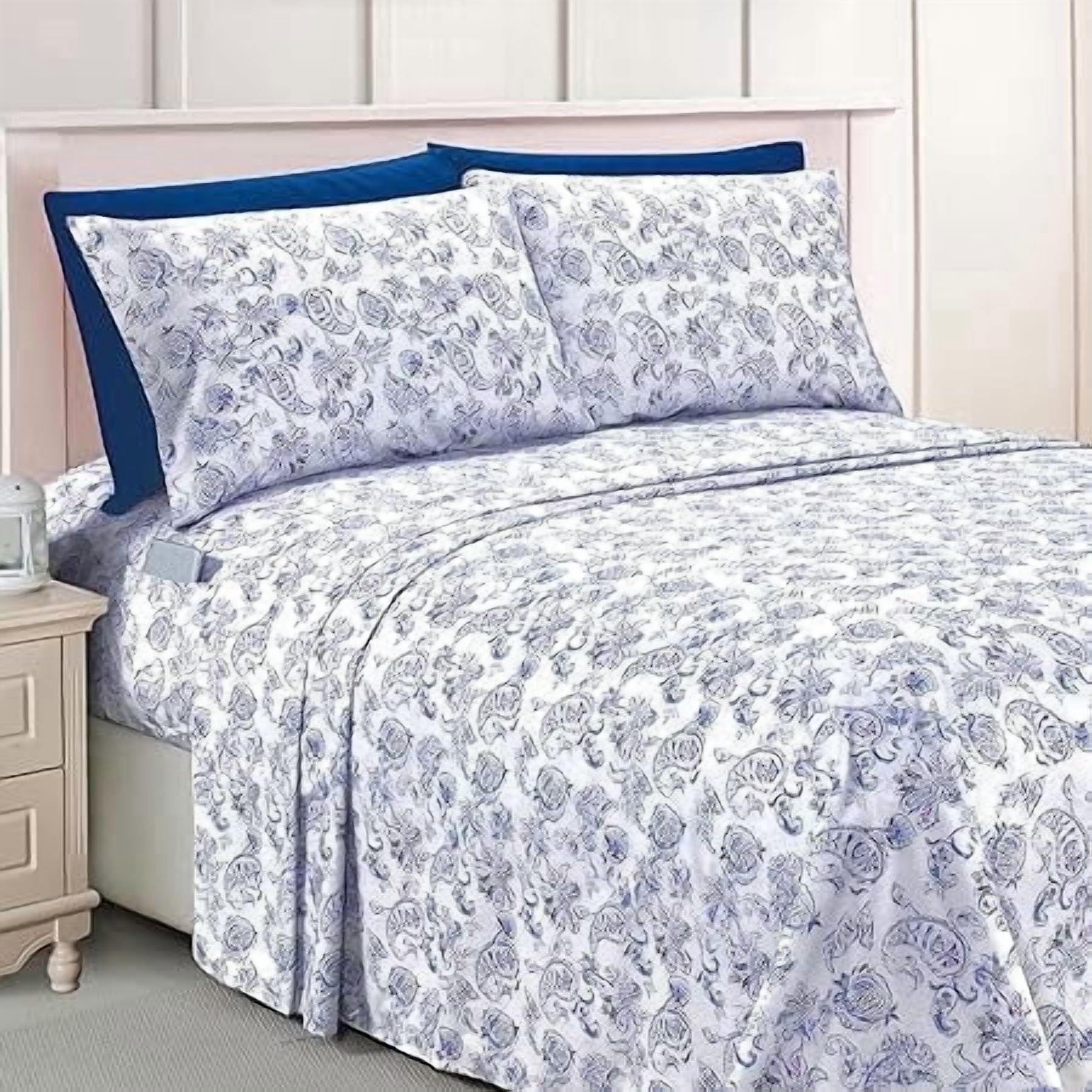 Elegant Comfort Luxury 1500 Series Microfiber Soft Bed Sheets Paisley Pattern - Wrinkle & Fade Resis