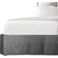 thumbnail image 1 of Elegant Comfort® Luxury 1500 Series Wrinkle Resistant Egyptian Weave Quality STRIPE Bed Skirt / Dust Ruffle - Pleated Tailored 14inch Drop, California King, Grey, 1 of 5