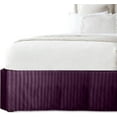 thumbnail image 1 of Elegant Comfort® Luxury 1500 Series Wrinkle Resistant Egyptian Weave Quality STRIPE Bed Skirt / Dust Ruffle - Pleated Tailored 14inch Drop, Full, Eggplant-Purple, 1 of 5