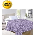 thumbnail image 1 of Elegant Comfort® Luxury Micro-Fleece Ultra Plush Cube Pattern - All Season Blanket, King/California King, Lilac/Lavender, 1 of 5