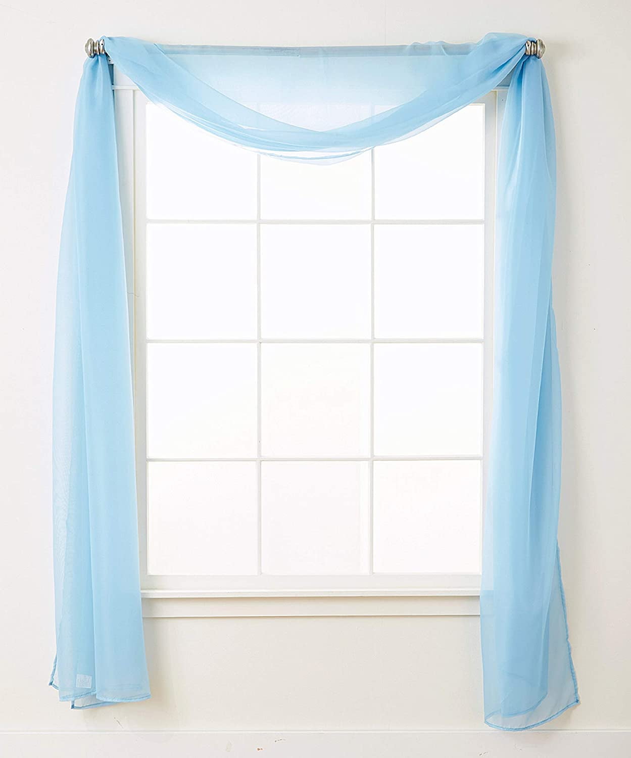 Elegant Comfort Luxury Sheer Curtains, Window Treatment Curtain Panels with Rod Pocket for Kitchen, Bedroom and Living Room (55 x 216-inches Long)