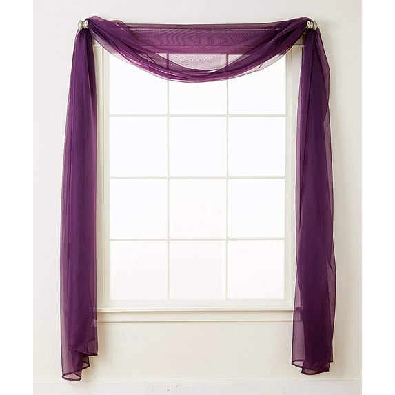 Elegant Comfort Luxury Sheer Curtains, Window Treatment Curtain Panels with Rod Pocket for Kitchen, Bedroom and Living Room (55 x 216-inches Long)