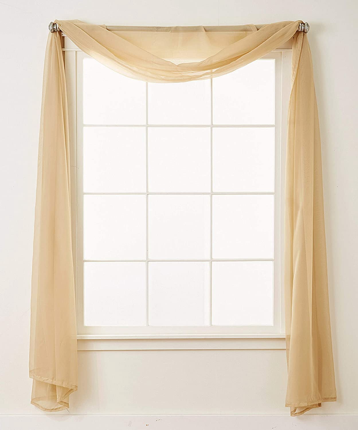 Elegant Comfort Luxury Sheer Curtains, Window Treatment Curtain Panels with Rod Pocket for Kitchen, Bedroom and Living Room (55 x 216-inches Long)