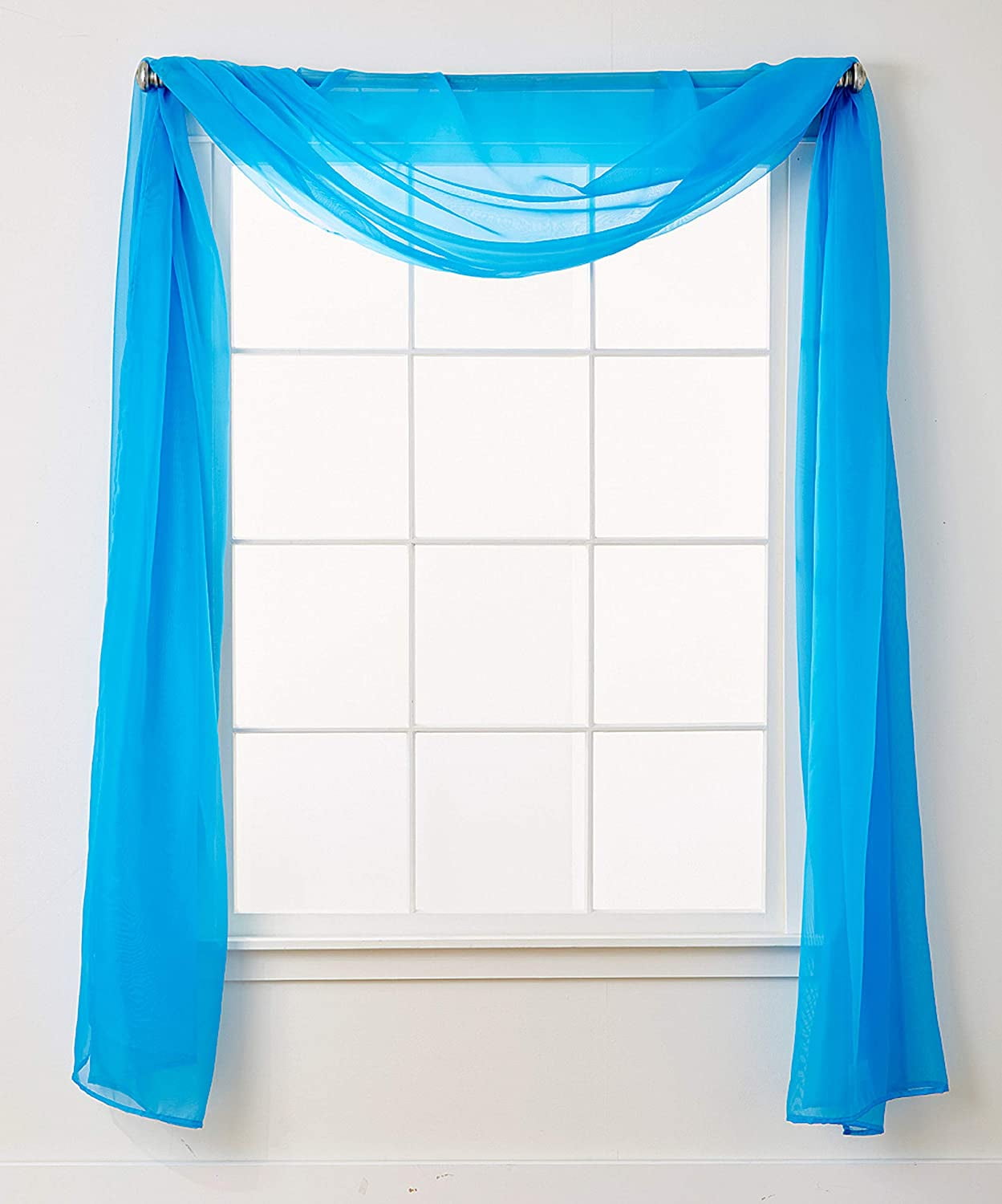 Elegant Comfort Luxury Sheer Curtains, Window Treatment Curtain Panels with Rod Pocket for Kitchen, Bedroom and Living Room (55 x 216-inches Long)