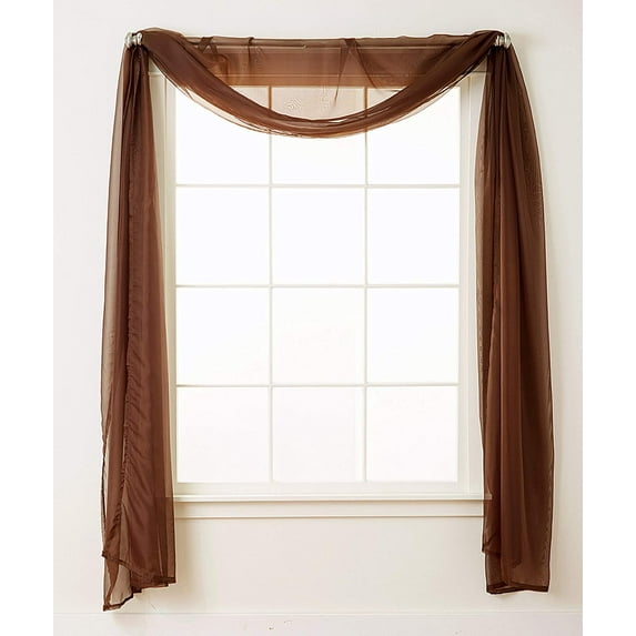 Elegant Comfort Luxury Sheer Curtains, Window Treatment Curtain Panels with Rod Pocket for Kitchen, Bedroom and Living Room (55 x 216-inches Long)