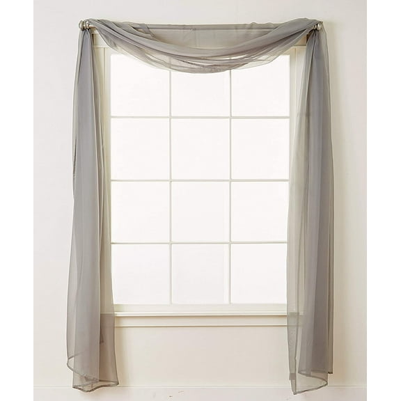 Elegant Comfort Luxury Sheer Curtains, Window Treatment Curtain Panels with Rod Pocket for Kitchen, Bedroom and Living Room (55 x 216-inches Long)