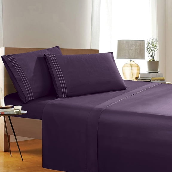 Elegant Comfort Luxury Soft 1500 Premium Hotel Quality Bedding Set, Queen Purple