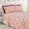 thumbnail image 1 of Amelia Paisley Printed 6-Piece Sheet Set, Deep Pocket 1500 series, Fade and Wrinkle Resistant, Fitted sheets with Smart Pockets, Queen, Coral, 1 of 5