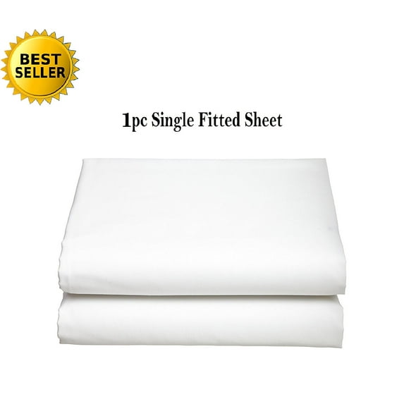 Elegant Comfort® Luxury Ultra Soft Single Fitted Sheet High Quality Special Treatment Construction Deep Pocket up to 16" - King, White