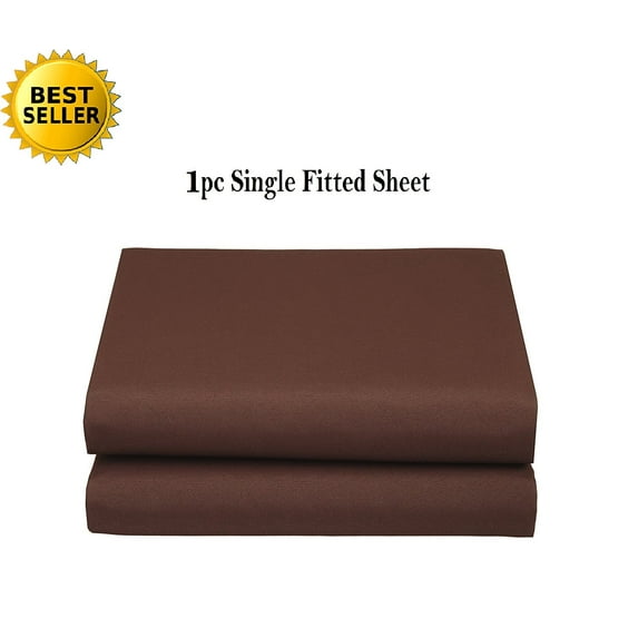 Elegant Comfort® Luxury Ultra Soft Single Fitted Sheet High Quality Special Treatment Construction Deep Pocket up to 16" - Twin, Chocolate Brown