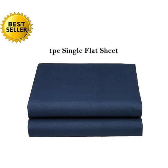 Elegant Comfort® Luxury Ultra Soft Single Flat Sheet High Quality Special Treatment Construction Twin, Navy Blue