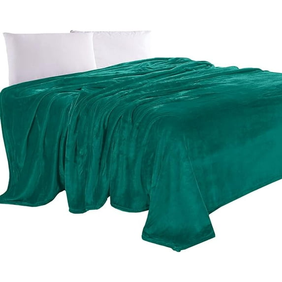 Elegant Comfort Luxury Velvety Feel Blanket, All-Season Lightweight Blanket, Ultra Plush, Soft, Flannel Fleece for Couch, Sofa, Bed, Travel, Solid Design,Full/Queen, Teal