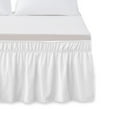 thumbnail image 1 of Elegant Comfort Luxury Wrinkle Resistant -Wrap Around Style- Elastic Bed Wrap Ruffled Bed Skirt 16inch Drop, Queen/King, White, 1 of 2