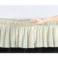 thumbnail image 1 of Elegant Comfort Luxury Cream Ruffled Microfiber Wrap Around Bed Skirt, Twin/Full, 1 of 1