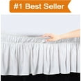 thumbnail image 1 of Elegant Comfort Luxury Wrinkle Resistant -Wrap Around Style- Elastic Bed Wrap Ruffled Bed Skirt 16inch Drop, Twin/Full, White, 1 of 4