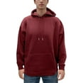 thumbnail image 1 of Men's Fleece Hoodie, Soft Breathable Casual Midweight Hooded Pullover Sweatshirt for Men, X-Large, Burgundy, 1 of 5