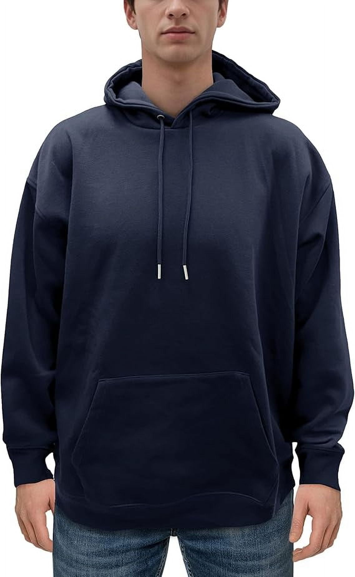 Men's Fleece Hoodie, Soft Breathable Casual Midweight Hooded Pullover Sweatshirt for Men, XX-Large, Navy Blue