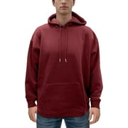 ELEGANT COMFORT Men's Fleece Hoodies, Moisture Wicking & Breathable, Pullover Hooded Sweatshirt, X-Large, Burgundy