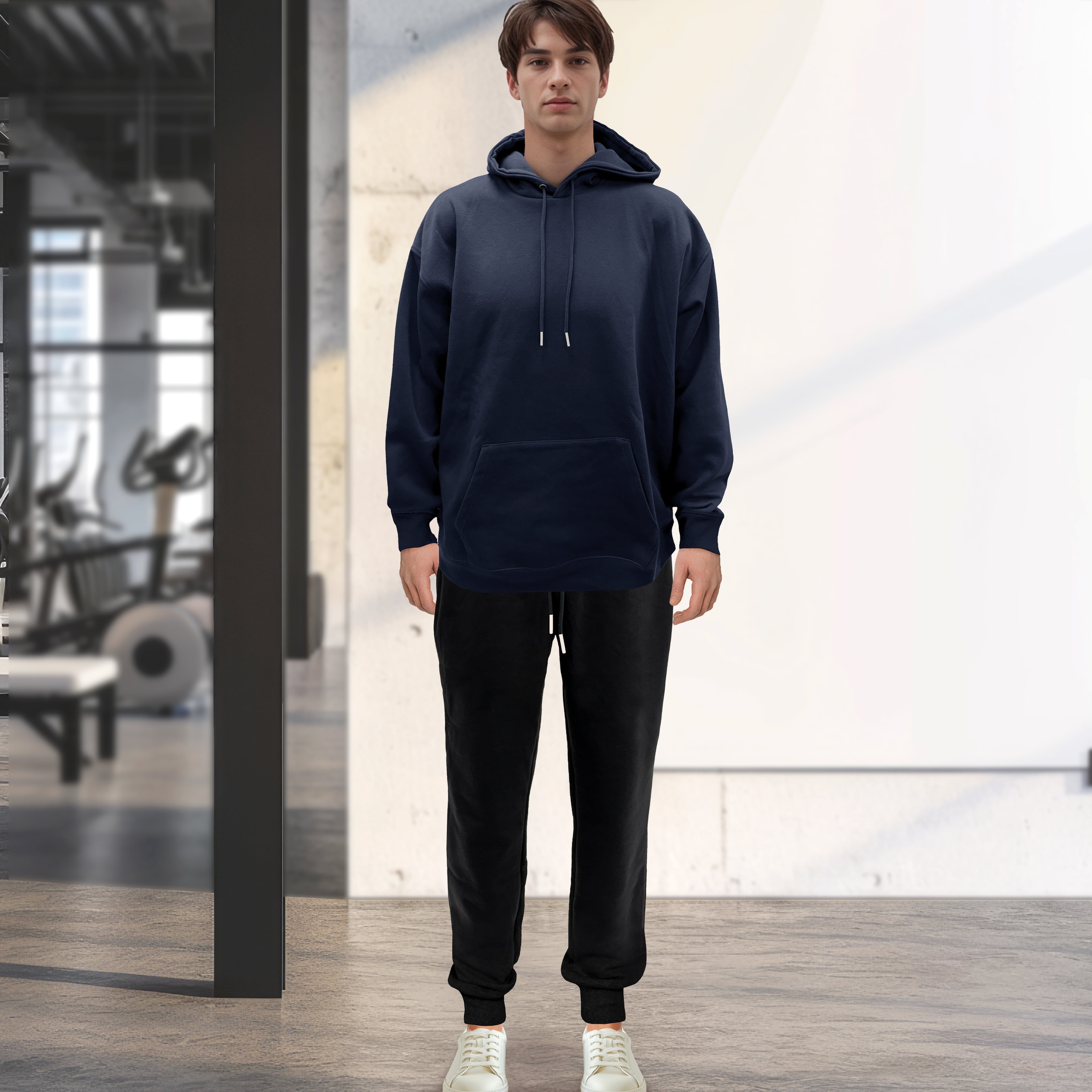 Elegant Comfort Men's Gym Wear-Casual Wear Hoodie-Jogger Set with