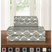 Elegant Comfort Milano 1500 Thread Count Gray Trellis Sheet Sets Twin (Count 6)