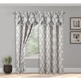 thumbnail image 1 of Elegant Comfort Moroccan Trellis Print, Jaquard Curtain Panels with Attached Pleated Valance, 2 inch Rod Pocket, Perfect for Bedroom, Living Room, 54 X 84 inches (Set of 2), Silver, 1 of 5