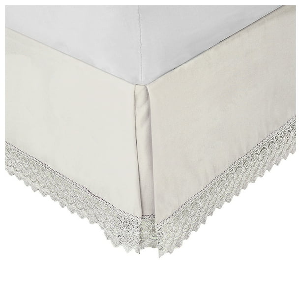 Elegant Comfort Narina Collection Lace Bed Skirt 15inch Drop, 1500 Thread Count Egyptian Quality