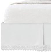 Elegant Comfort Narina Collection Lace Bed Skirt 15inch Drop, 1500 Thread Count Quality, Sophisticated Design for a Vintage Look- Easy Care and Wrinkle Resistant, Lace Bedskirt, Queen, White
