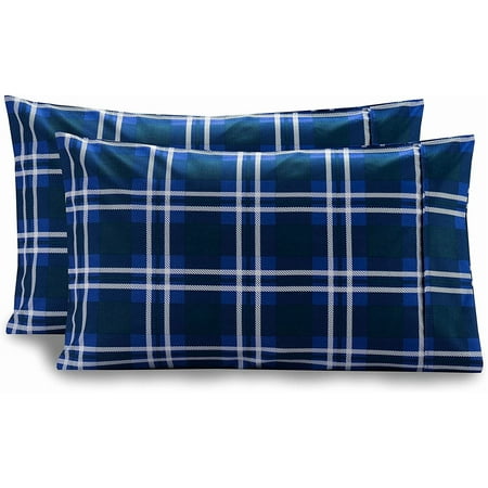 Elegant Comfort Pattern Printed Pillowcases Egyptian Quality 2-Piece Set, Blue