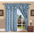 thumbnail image 1 of Elegant Comfort Penelopie Jacquard Look Curtain Panel Set, 54 by 84 inch, Blue, Set of 2, 1 of 2