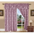 thumbnail image 1 of Elegant Comfort Penelopie Jacquard Look Curtain Panel Set, 54 by 84 inch, Purple, Set of 2, 1 of 2