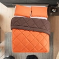 thumbnail image 1 of Elegant Comfort Reversible 3-Piece Comforter Set All Season, Ultra Soft, Down Alternative Comforter, 3PC Comf-F/Q, Orange/Brown, 1 of 5
