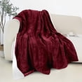 thumbnail image 1 of Elegant Comfort Reversible and Ultra-Plush Flannel Fleece Sherpa Throw- Lightweight Soft and Cozy- All Season Decorative Throw, Perfect for Lounging, 50 x 60 inches, Burgundy, 1 of 6