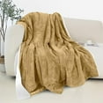 thumbnail image 1 of Elegant Comfort Reversible and Ultra-Plush Flannel Fleece Sherpa Throw- Lightweight Soft and Cozy- All Season Decorative Throw, Perfect for Lounging, 50 x 60 inches, Gold, 1 of 6