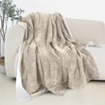 thumbnail image 1 of Elegant Comfort Holiday Reversible and Plush Flannel Fleece Sherpa Throw- Lightweight Soft and Cozy- All Season Decorative Throw, Perfect for Lounging, 50 x 60 inches, Ivory, 1 of 5