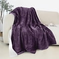 thumbnail image 1 of Elegant Comfort Reversible and Ultra-Plush Flannel Fleece Sherpa Throw- Lightweight Soft and Cozy- All Season Decorative Throw, Perfect for Lounging, 50 x 60 inches, Purple, 1 of 6